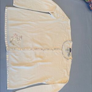 Elegant Cream Cardigan with Sequin Details